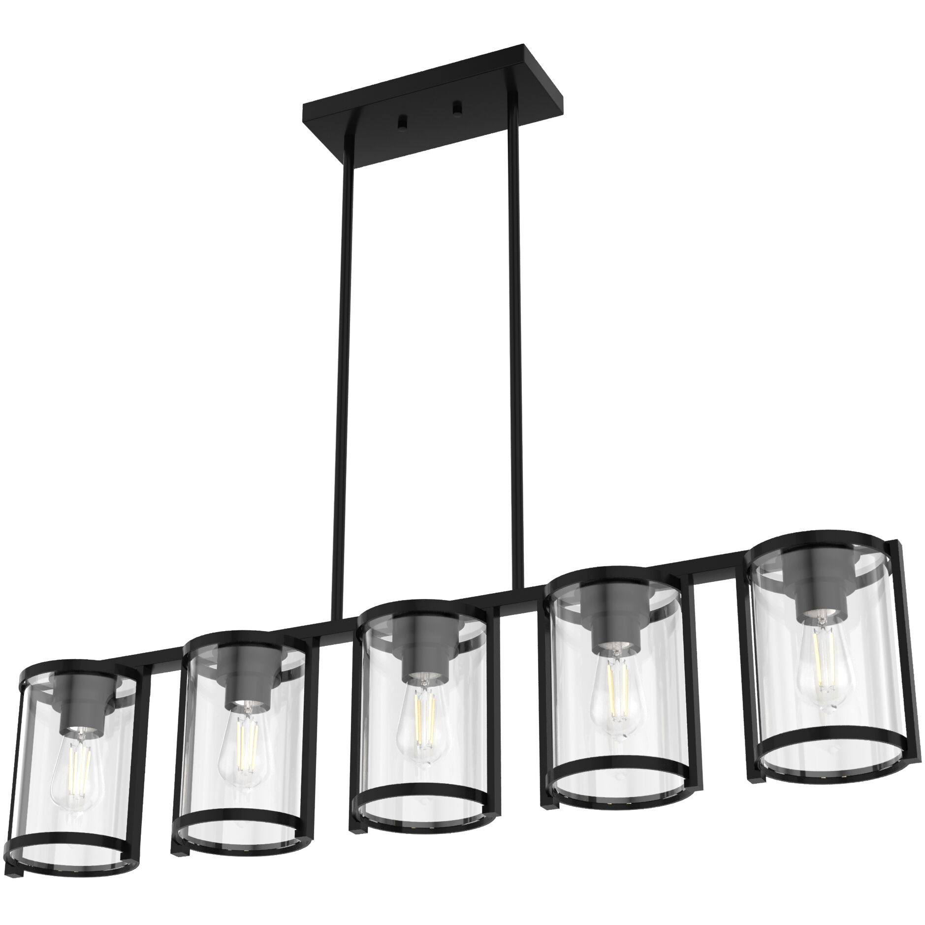 Astwood 5 Light 39 inch Matte Black Linear Chandelier Ceiling Light, Large