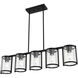 Astwood 5 Light 39 inch Matte Black Linear Chandelier Ceiling Light, Large