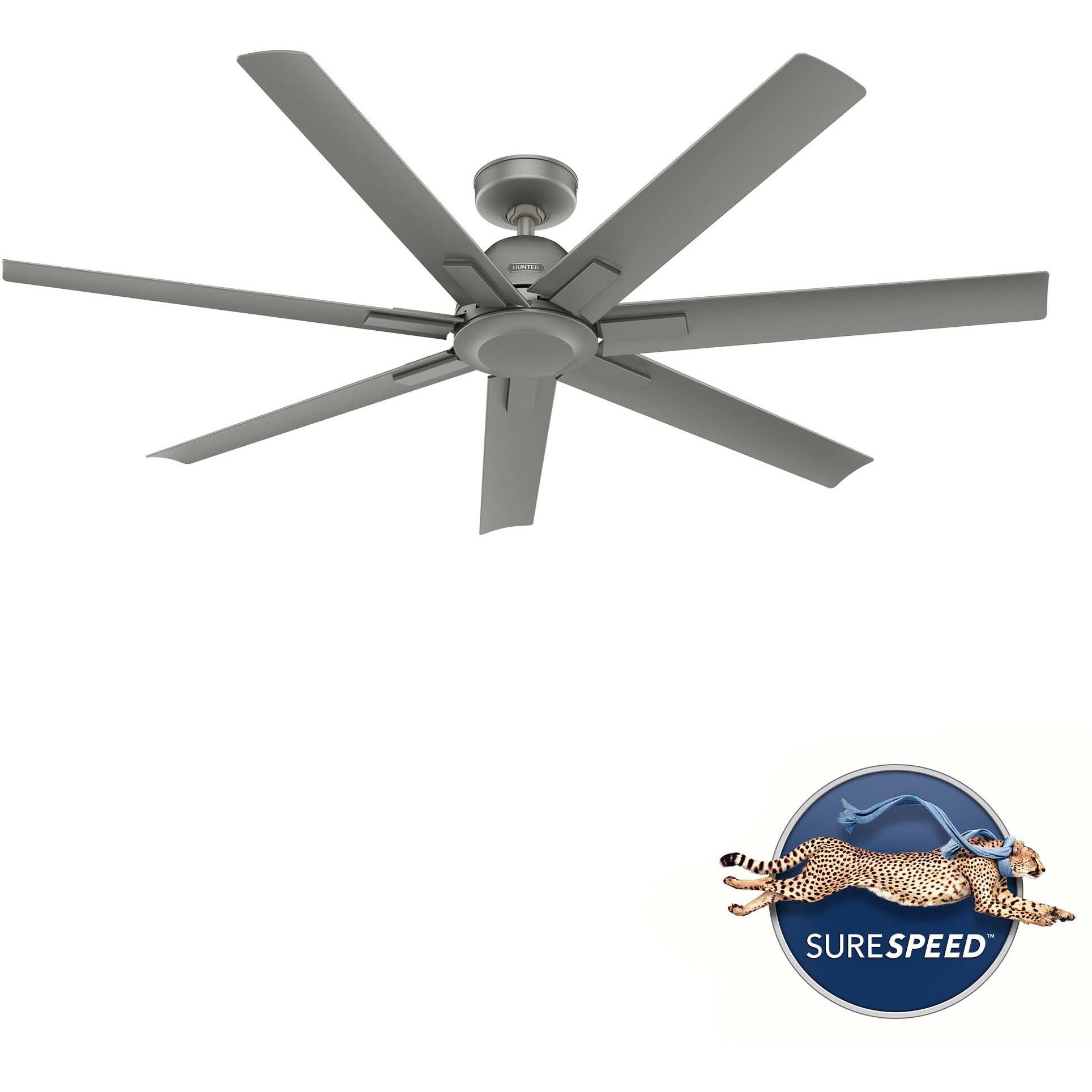 Downtown 60 inch Matte Silver Outdoor Ceiling Fan