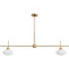 Getty 2 Light 52 inch Luxe Gold Linear Chandelier Ceiling Light, Large