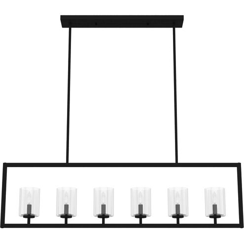 Kerrison 6 Light 48 inch Natural Black Iron Linear Chandelier Ceiling Light