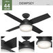 Dempsey 44 inch Matte Black with Matte Black/Dark Gray Oak Blades Ceiling Fan