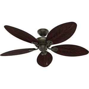 Bayview 54 inch Provencal Gold with Antique Dark Blades Outdoor Ceiling Fan