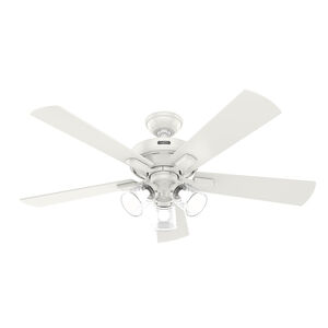 Crestfield 52 inch Fresh White with Fresh White/Drifted Oak Blades Ceiling Fan