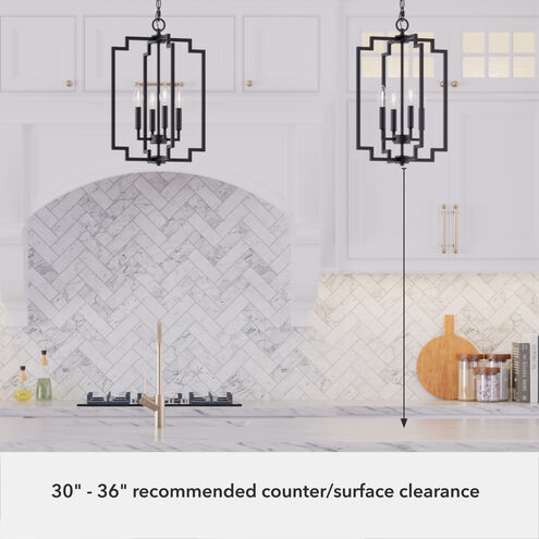 Zoanne 4 Light 14 inch Matte Black Pendant Ceiling Light