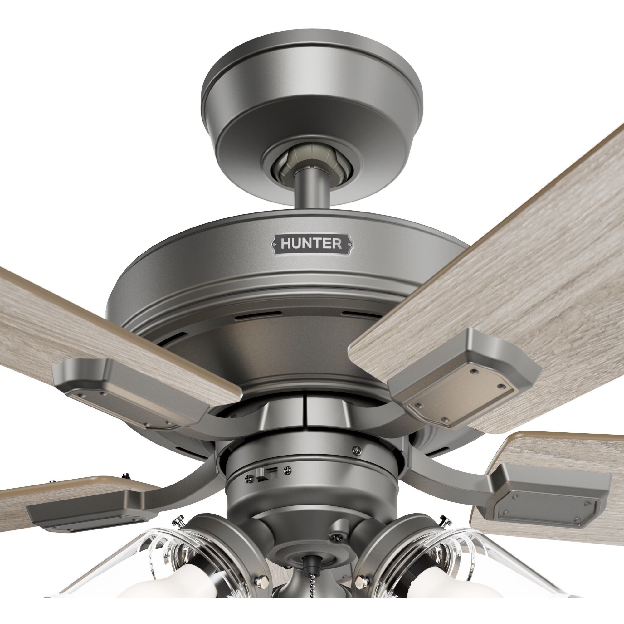 Crestfield 52 inch Matte Silver with Light Gray Oak/Warm Grey Oak Blades Ceiling Fan