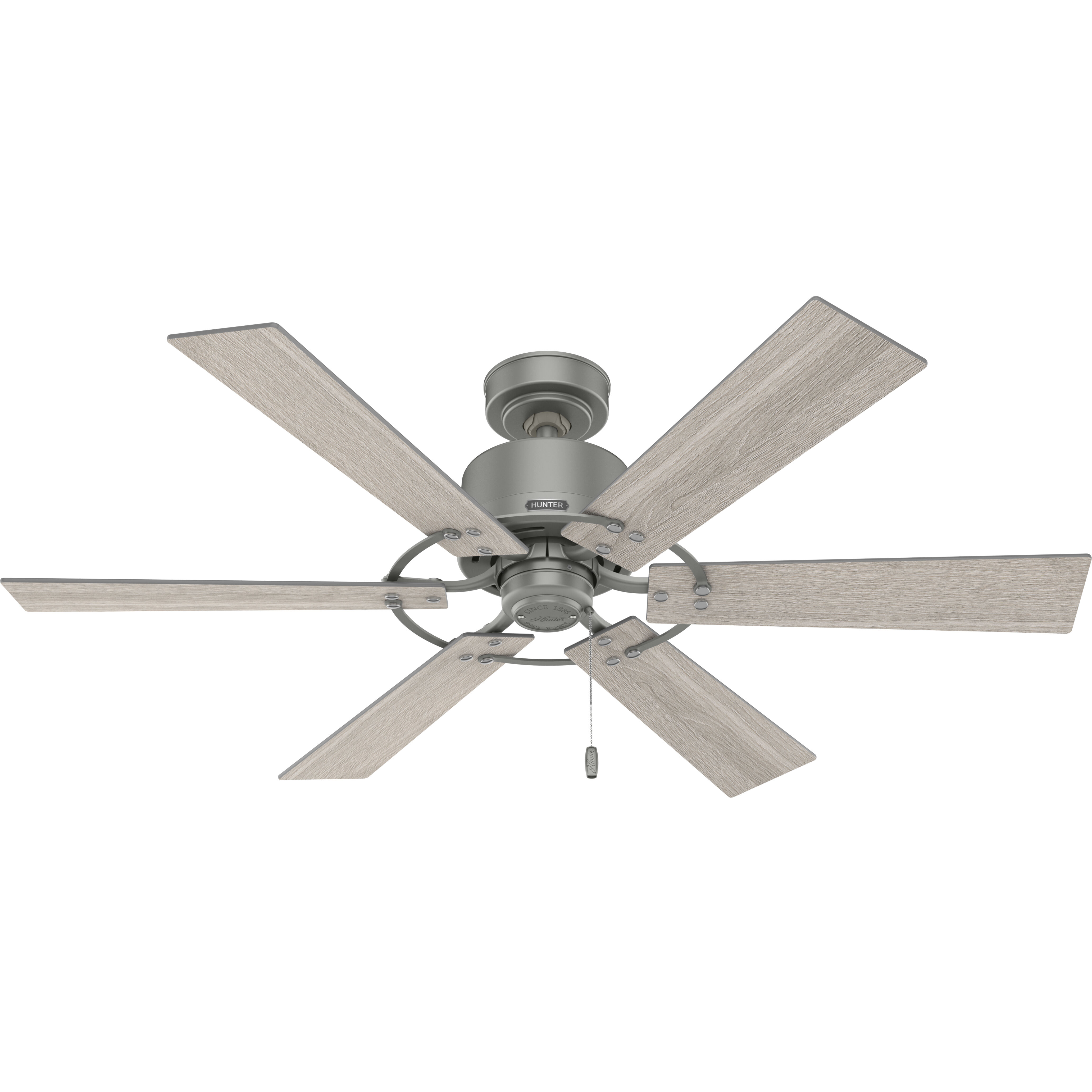 Gilrock 52 inch Matte Silver with Light Gray Oak/Warm Grey Oak Blades Ceiling Fan