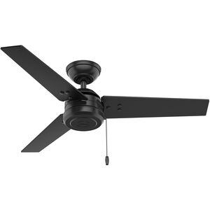 Cassius 44 inch Matte Black with Walnut Stripe/Matte Black Blades Outdoor Ceiling Fan