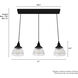 Cypress Grove 3 Light 31 inch Natural Iron Linear Cluster Pendant Ceiling Light