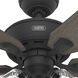 Rosner 52 inch Matte Black with Greyed Walnut/Salted Black Blades Ceiling Fan