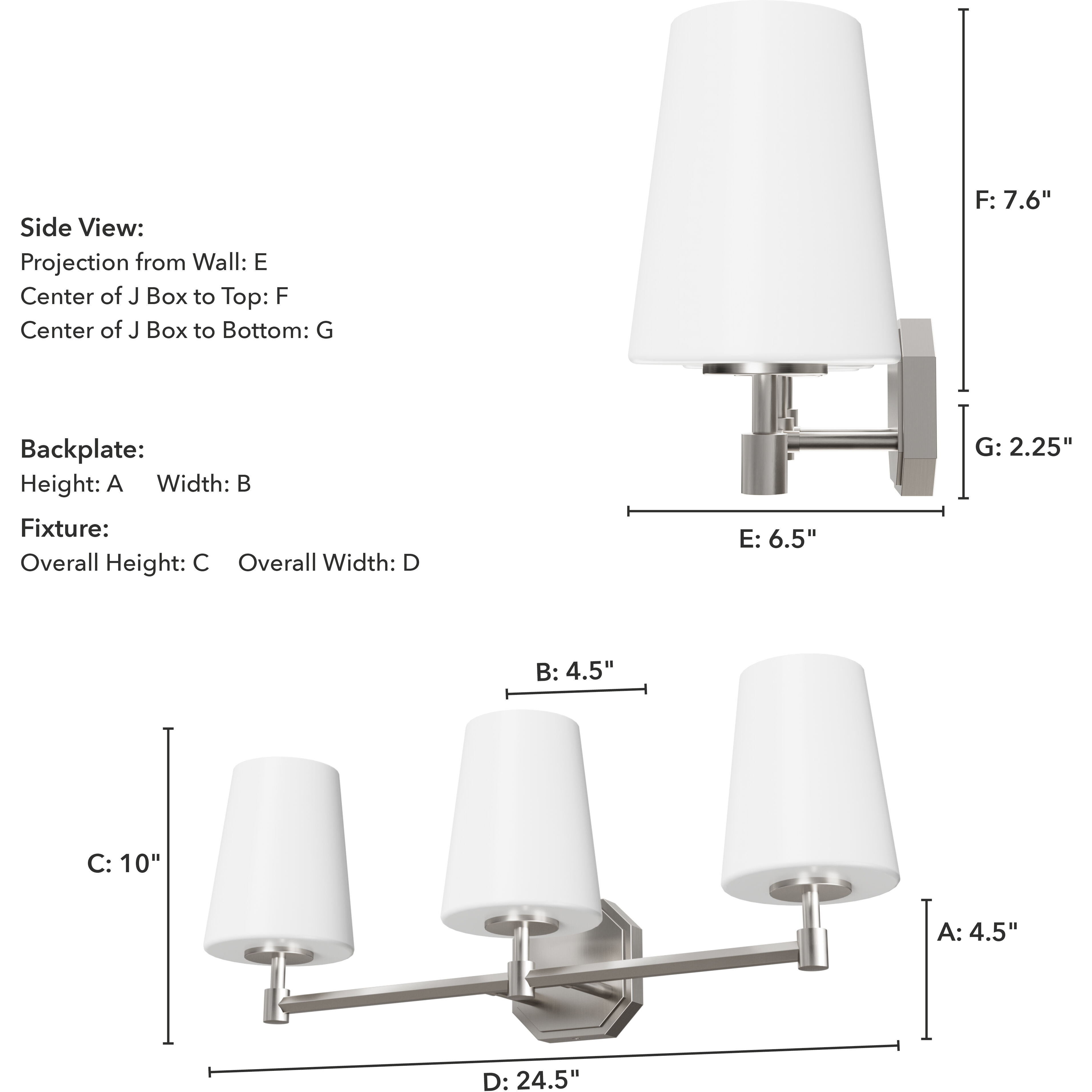 Nolita 3 Light 24.5 inch Brushed Nickel Vanity Light Wall Light