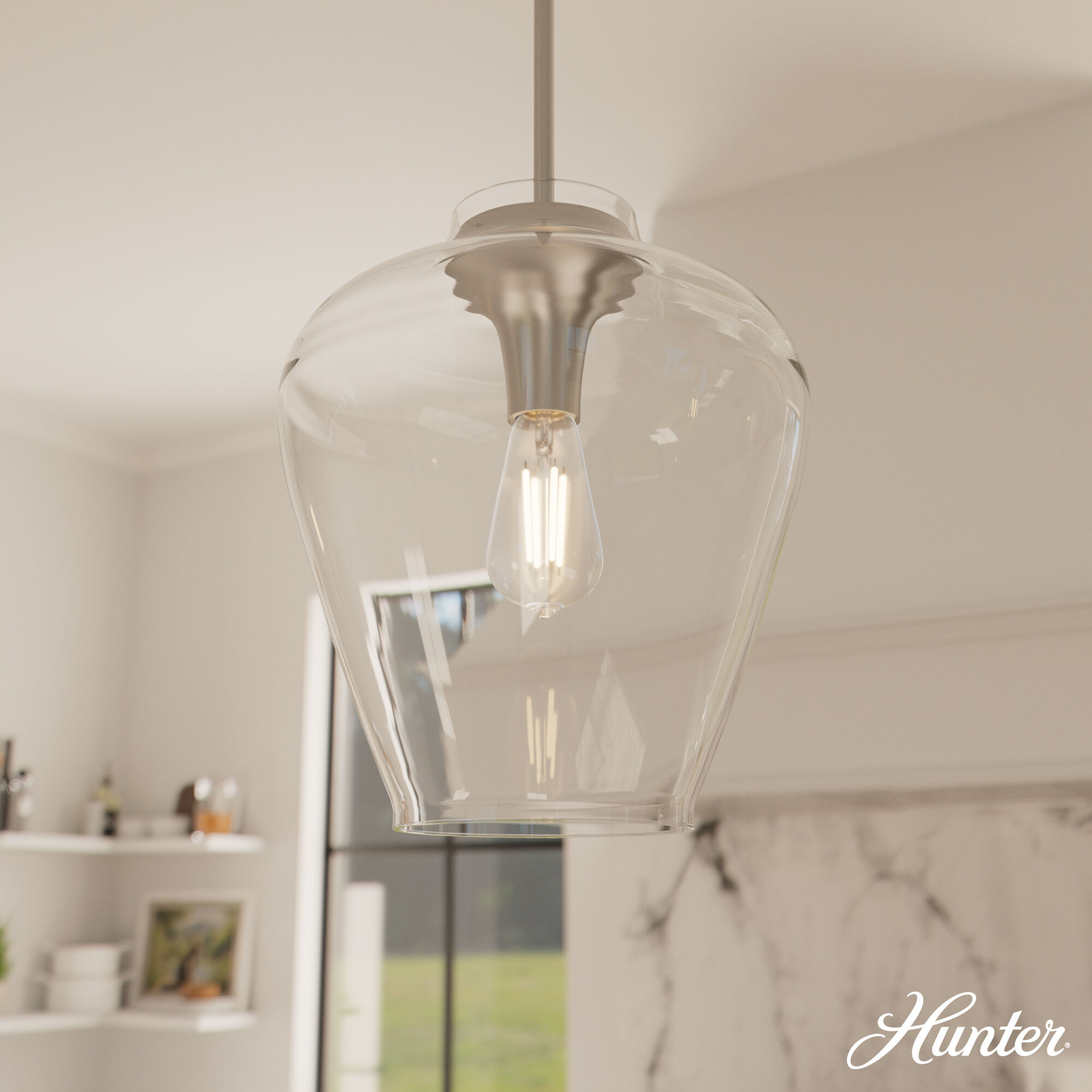 Vidria 1 Light 12 inch Brushed Nickel Pendant Ceiling Light, Medium