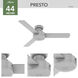 Presto 44 inch Dove Grey Ceiling Fan