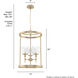 Xidane 3 Light 15 inch Alturas Gold Foyer Pendant Ceiling Light