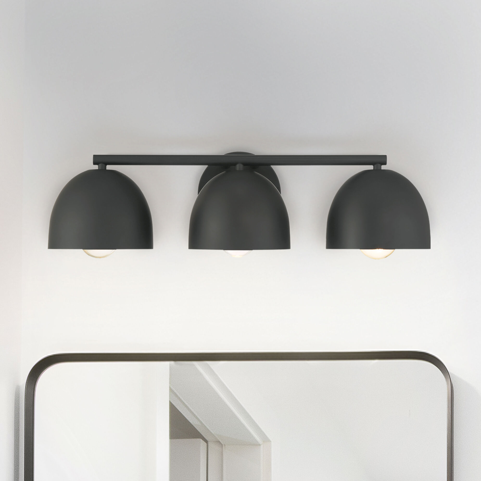 Erling 3 Light Matte Black Vanity Light Wall Light, Medium