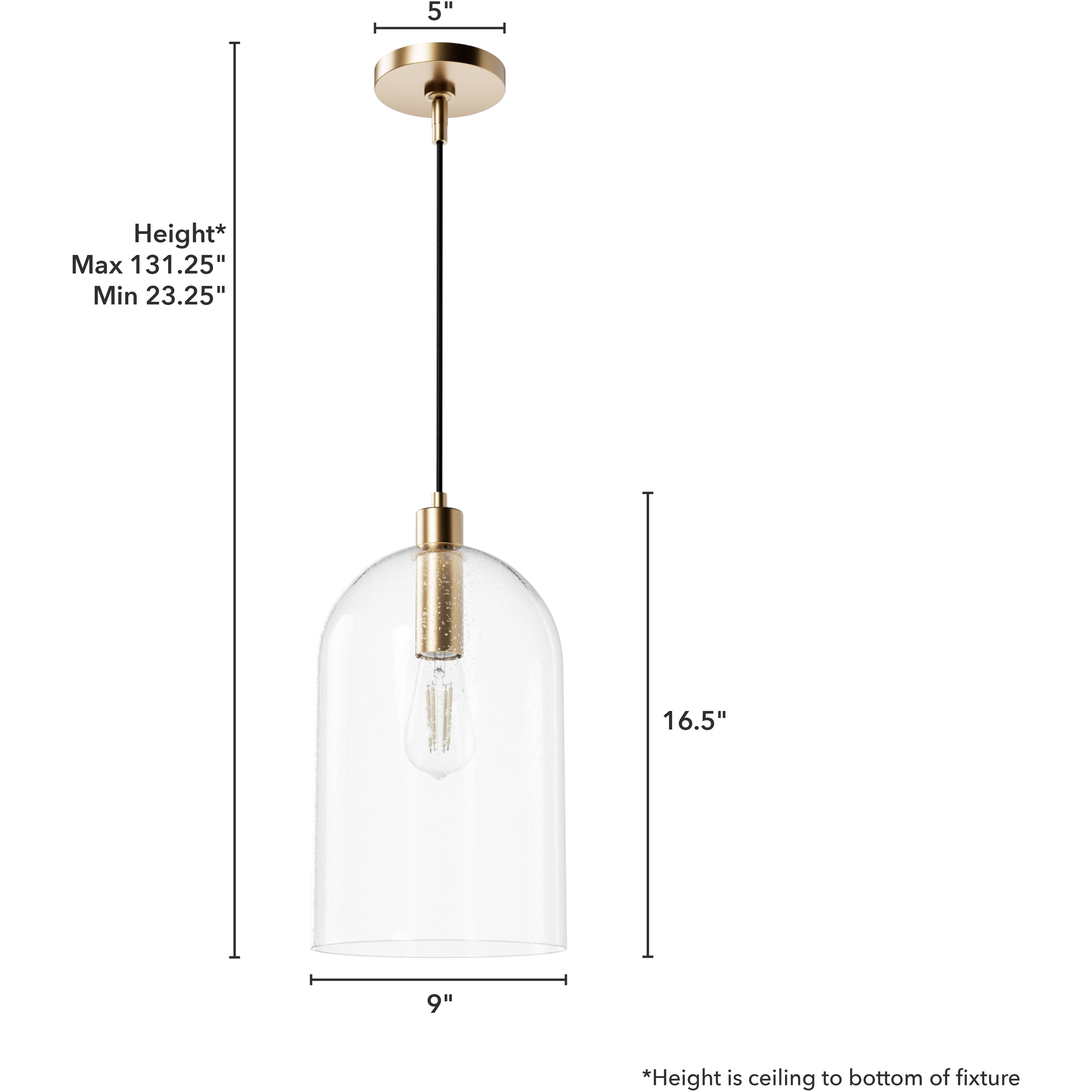 Lochemeade 1 Light 9 inch Alturas Gold Pendant Ceiling Light