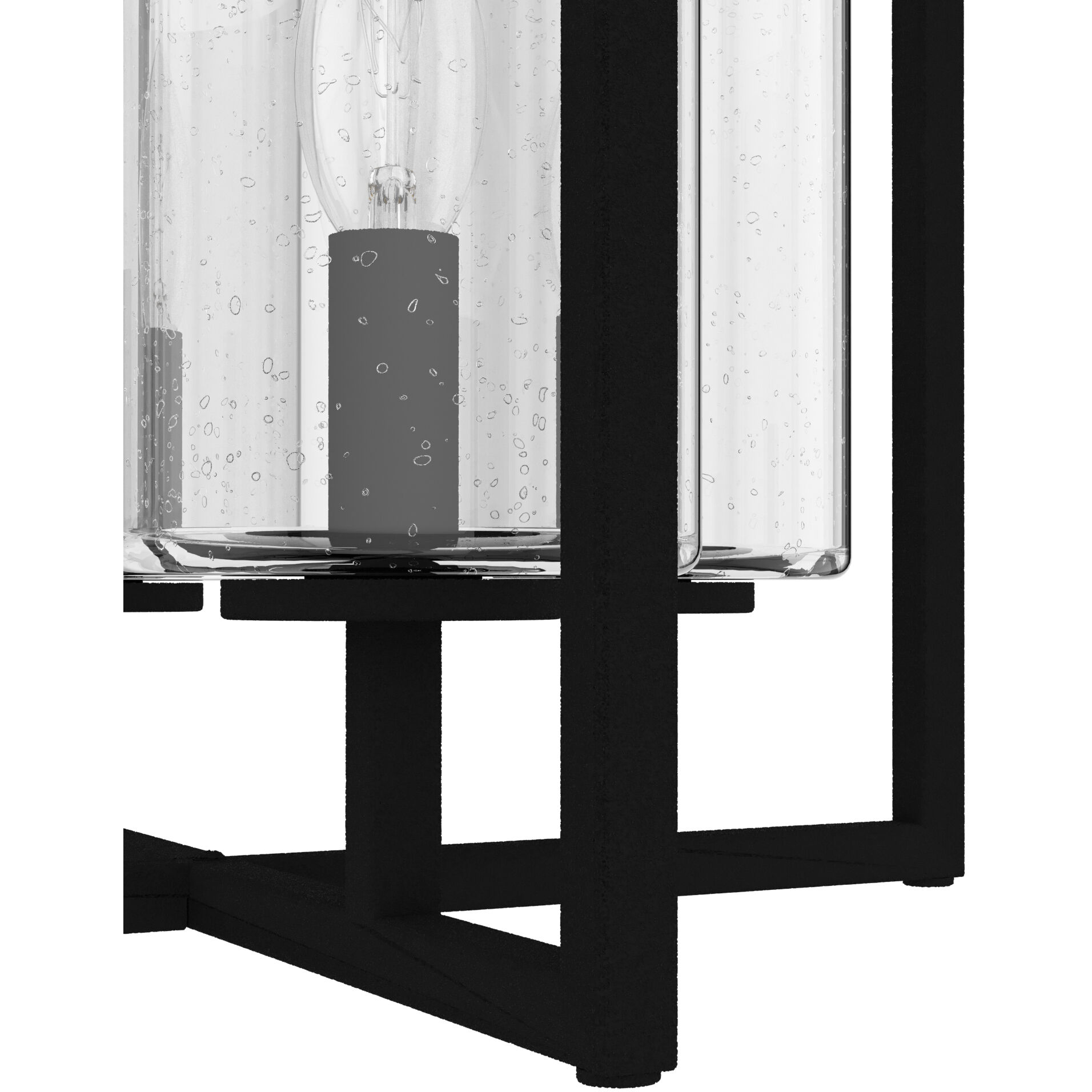 Kerrison 4 Light 14.5 inch Natural Black Iron Semi-Flush Mount Ceiling Light, Small