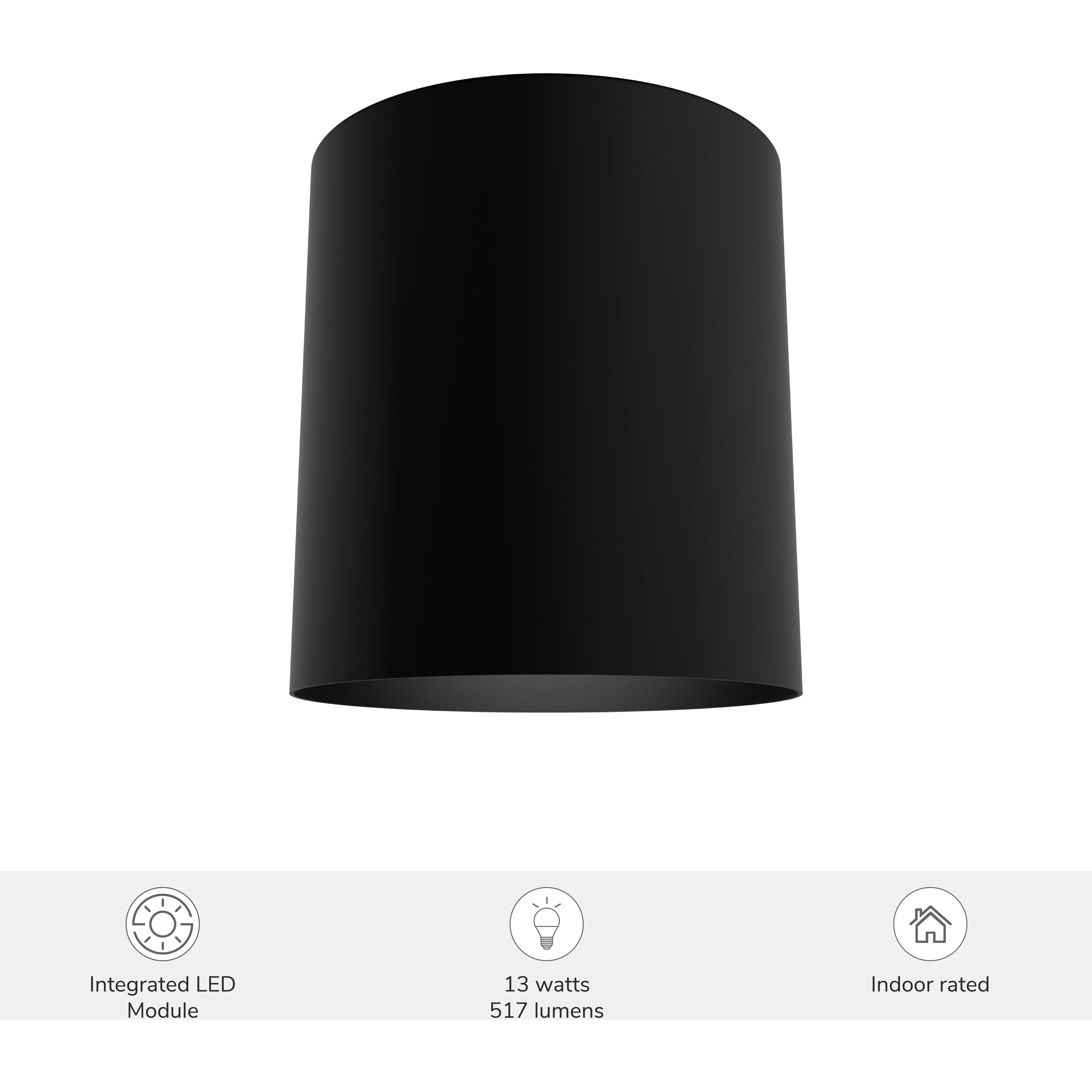 Canoga 1 Light 5 inch Matte Black Flush Mount Ceiling Light, Small