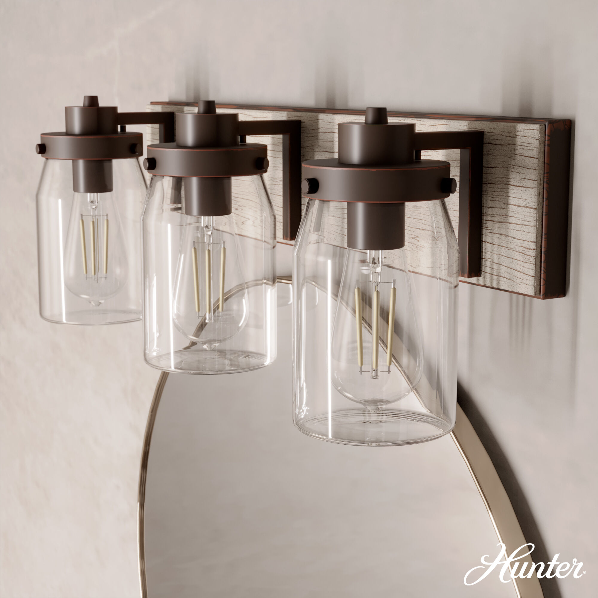 Devon Park 3 Light 24 inch Onyx Bengal and Barnwood Vanity Light Wall Light