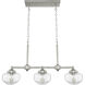 Saddle Creek 3 Light 33 inch Brushed Nickel Linear Chandelier Ceiling Light