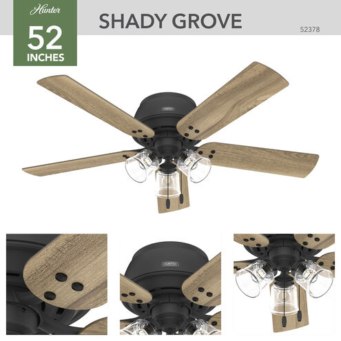 Shady Grove 52 inch Matte Black with Golden Maple/Natural Oak Blades Ceiling Fan