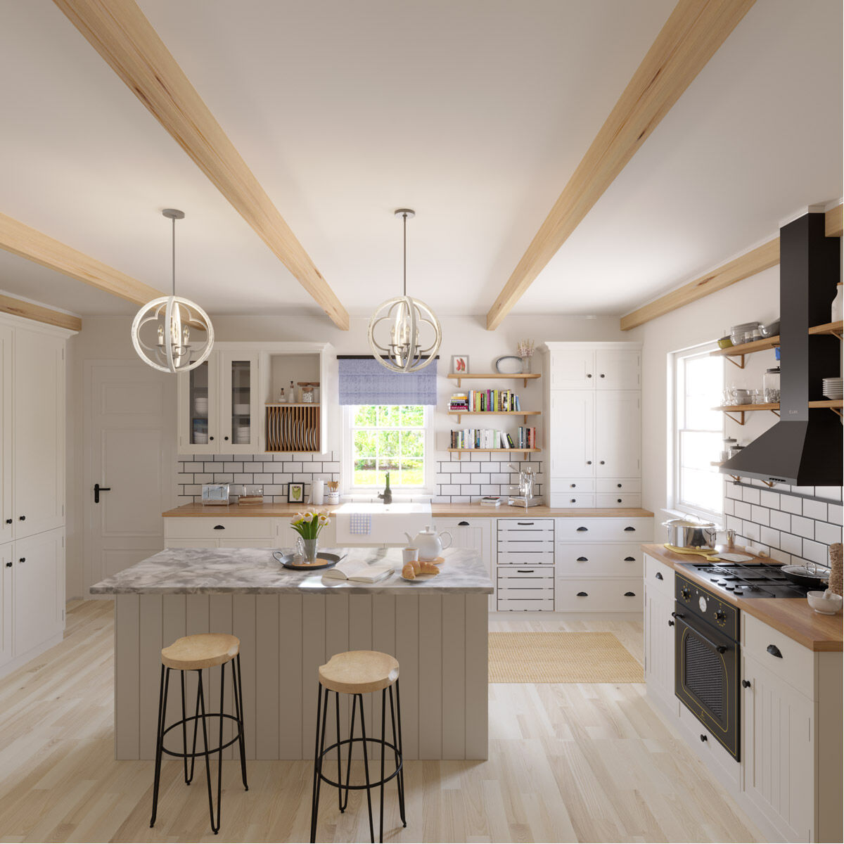 Gablecrest 4 Light 19 inch Painted Concrete Pendant Ceiling Light