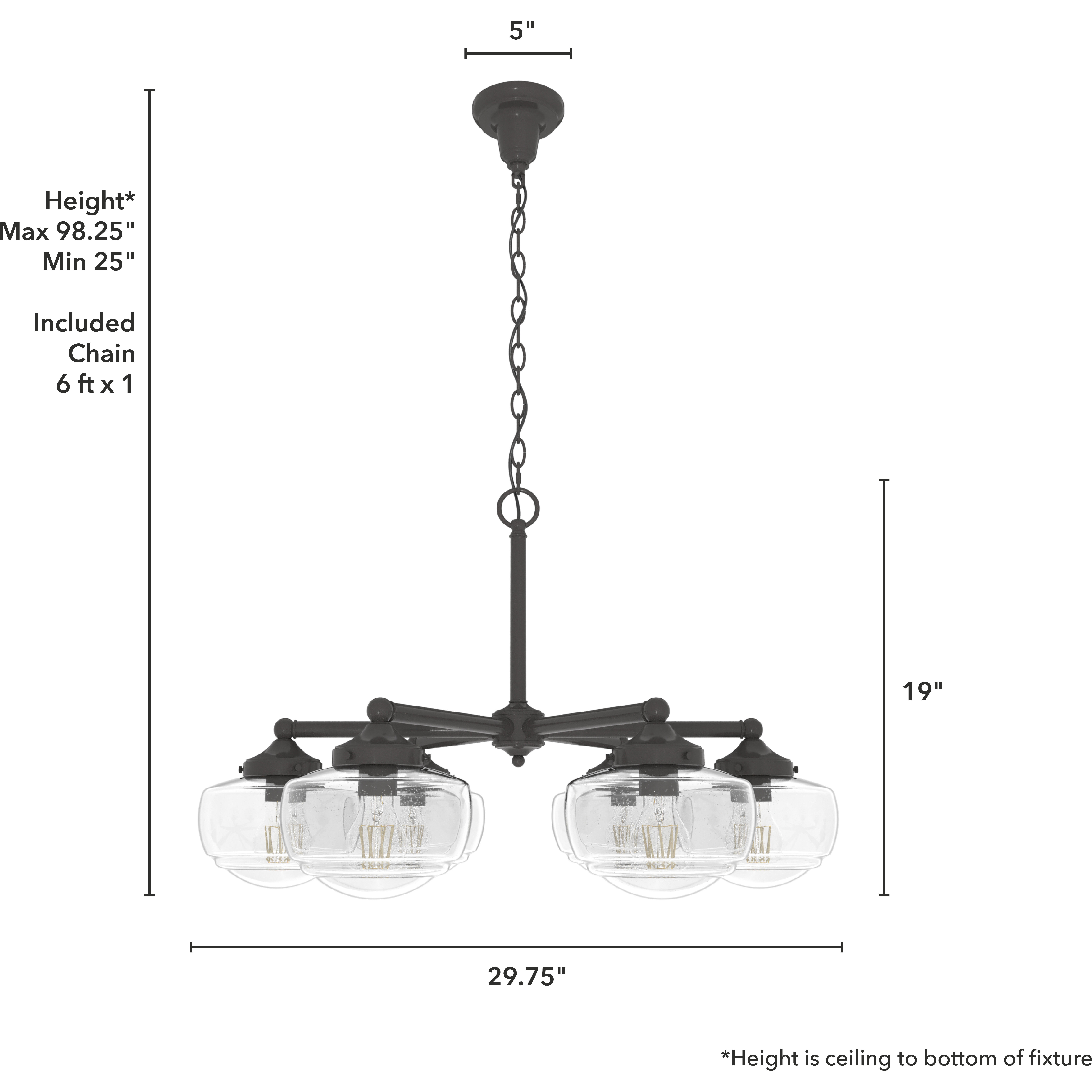 Saddle Creek 6 Light 30 inch Noble Bronze Chandelier Ceiling Light