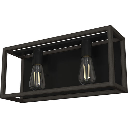 Squire Manor 2 Light 17 inch Matte Black Vanity Light Wall Light