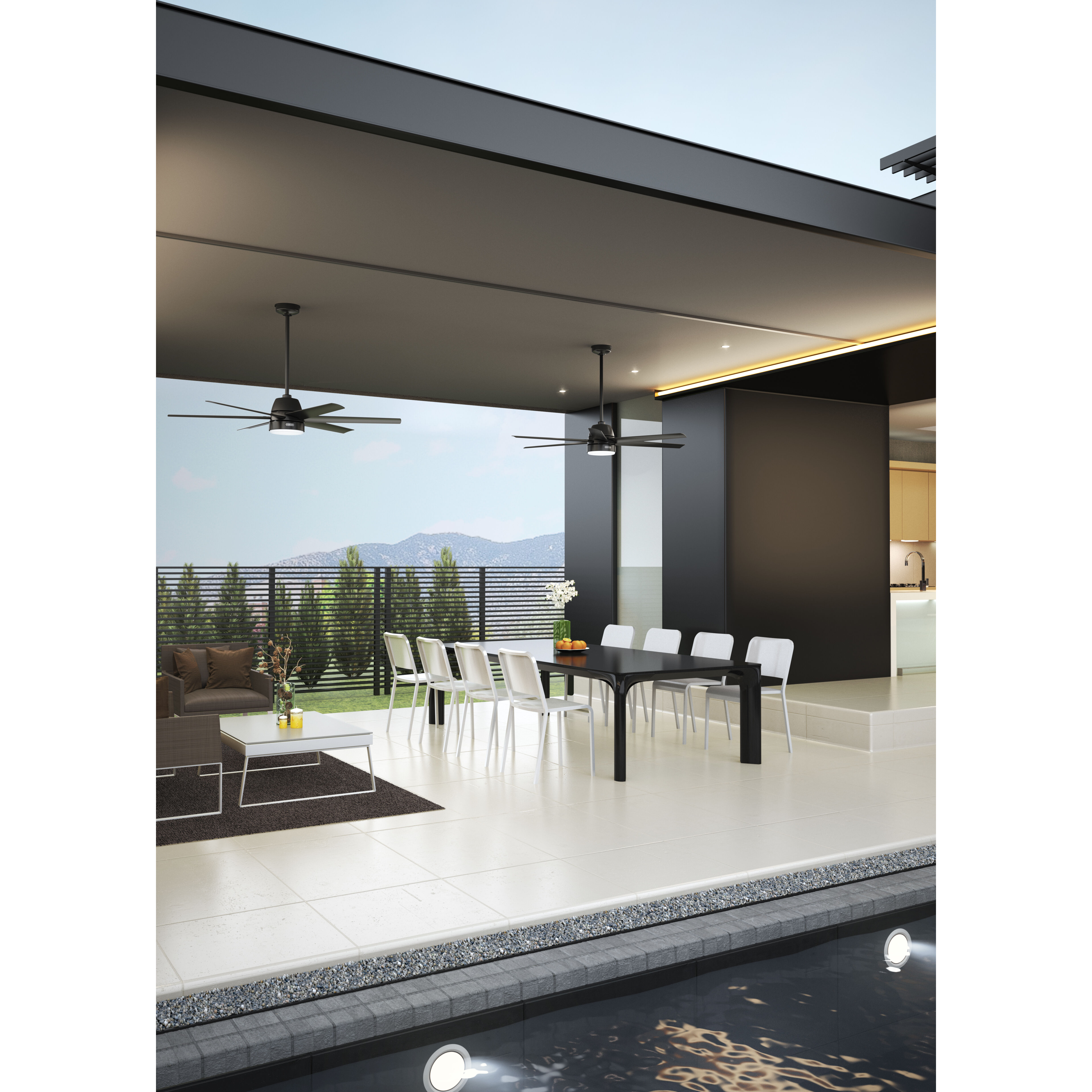 Skysail 60 inch Matte Black Outdoor Ceiling Fan