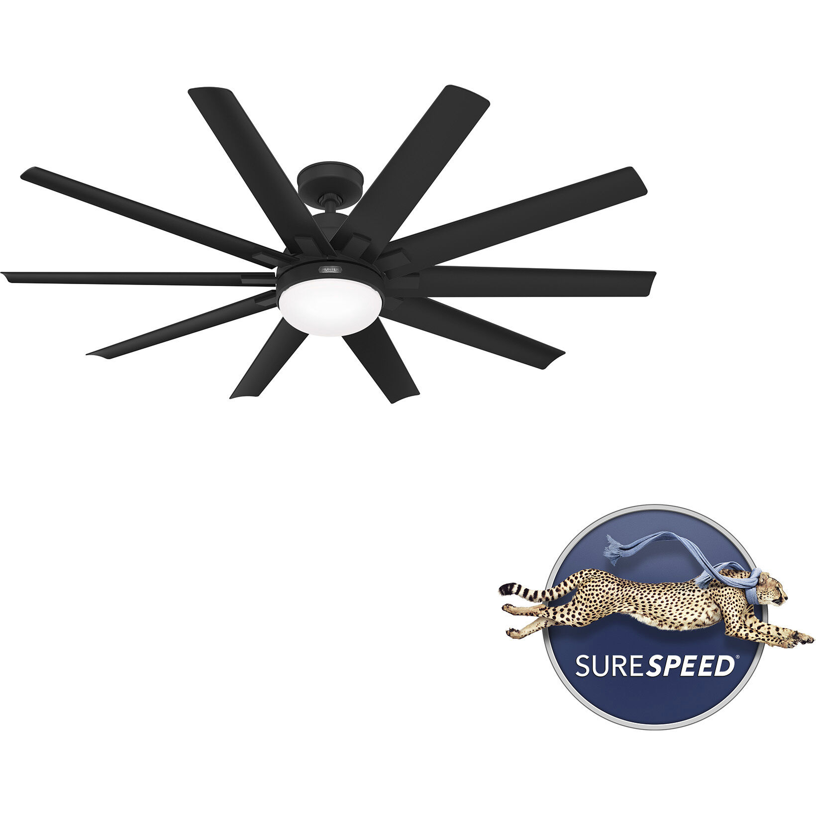 Overton 60 inch Matte Black Outdoor Ceiling Fan