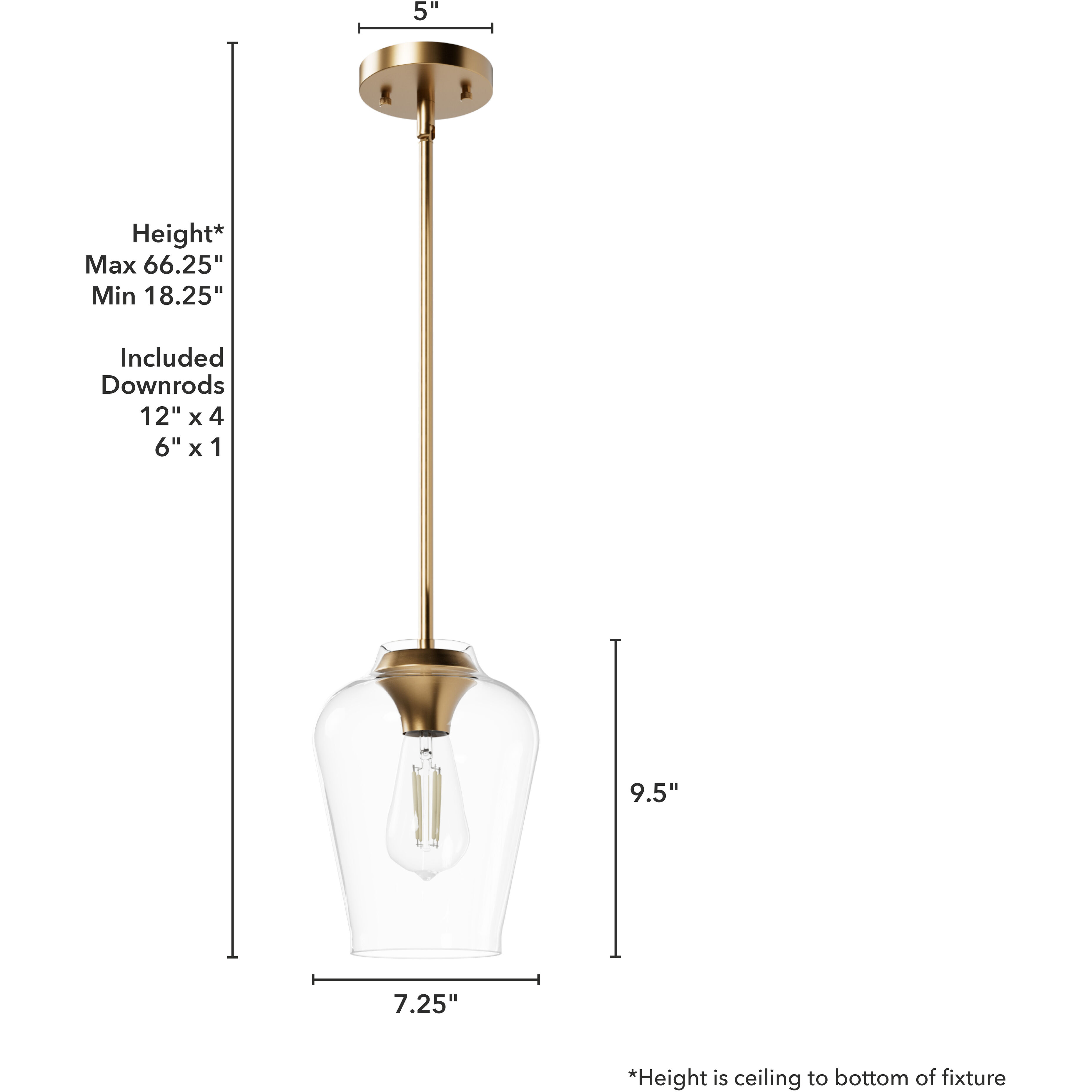 Vidria 1 Light 7.25 inch Alturas Gold Mini Pendant Ceiling Light