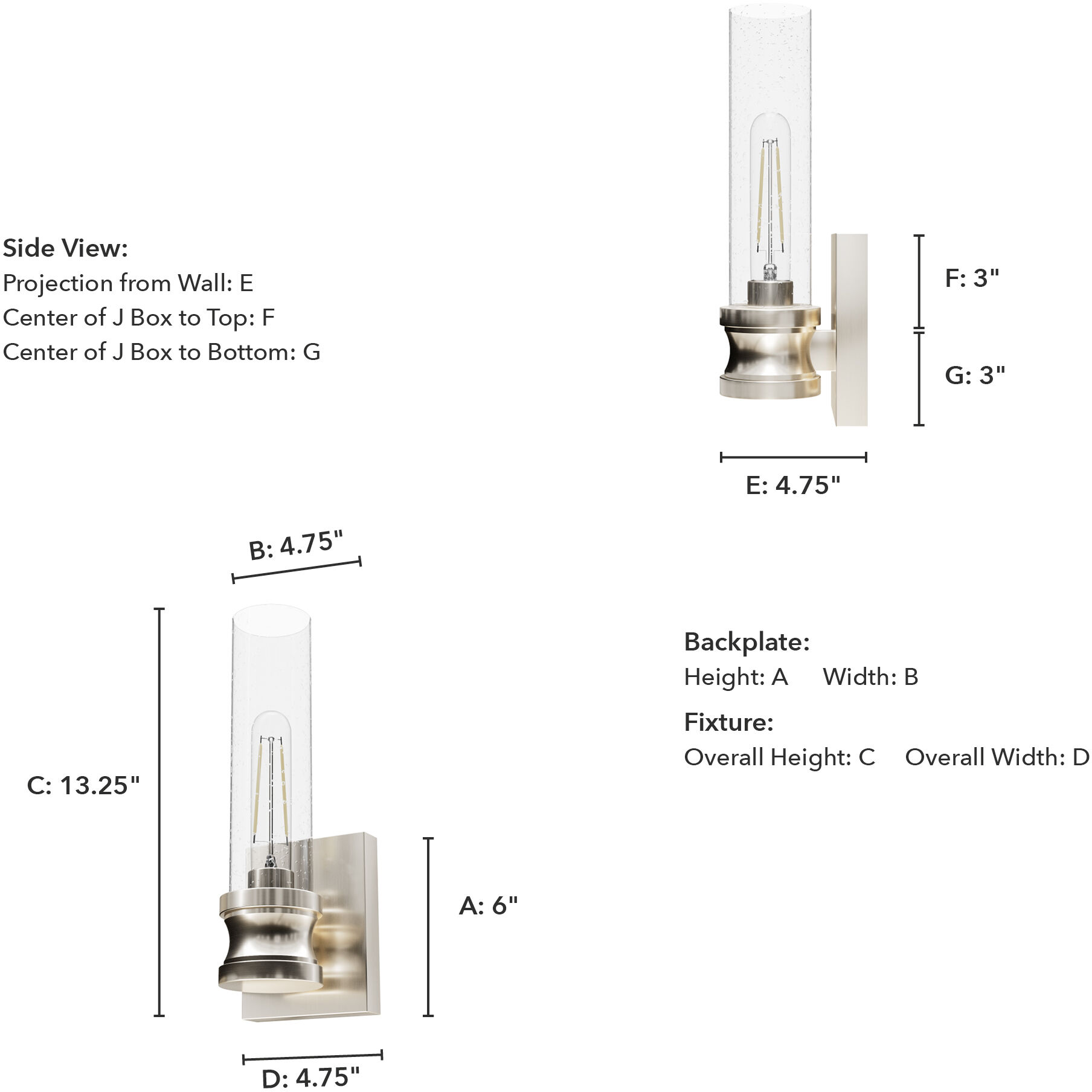 Lenlock 1 Light 4.75 inch Brushed Nickel Wall Sconce Wall Light