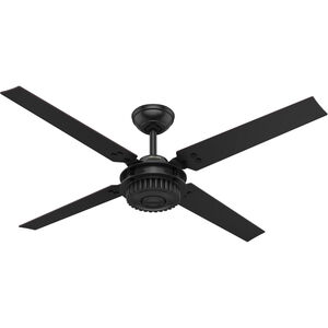 Chronicle 54 inch Matte Black with Matte Black/Black Willow Blades Outdoor Ceiling Fan
