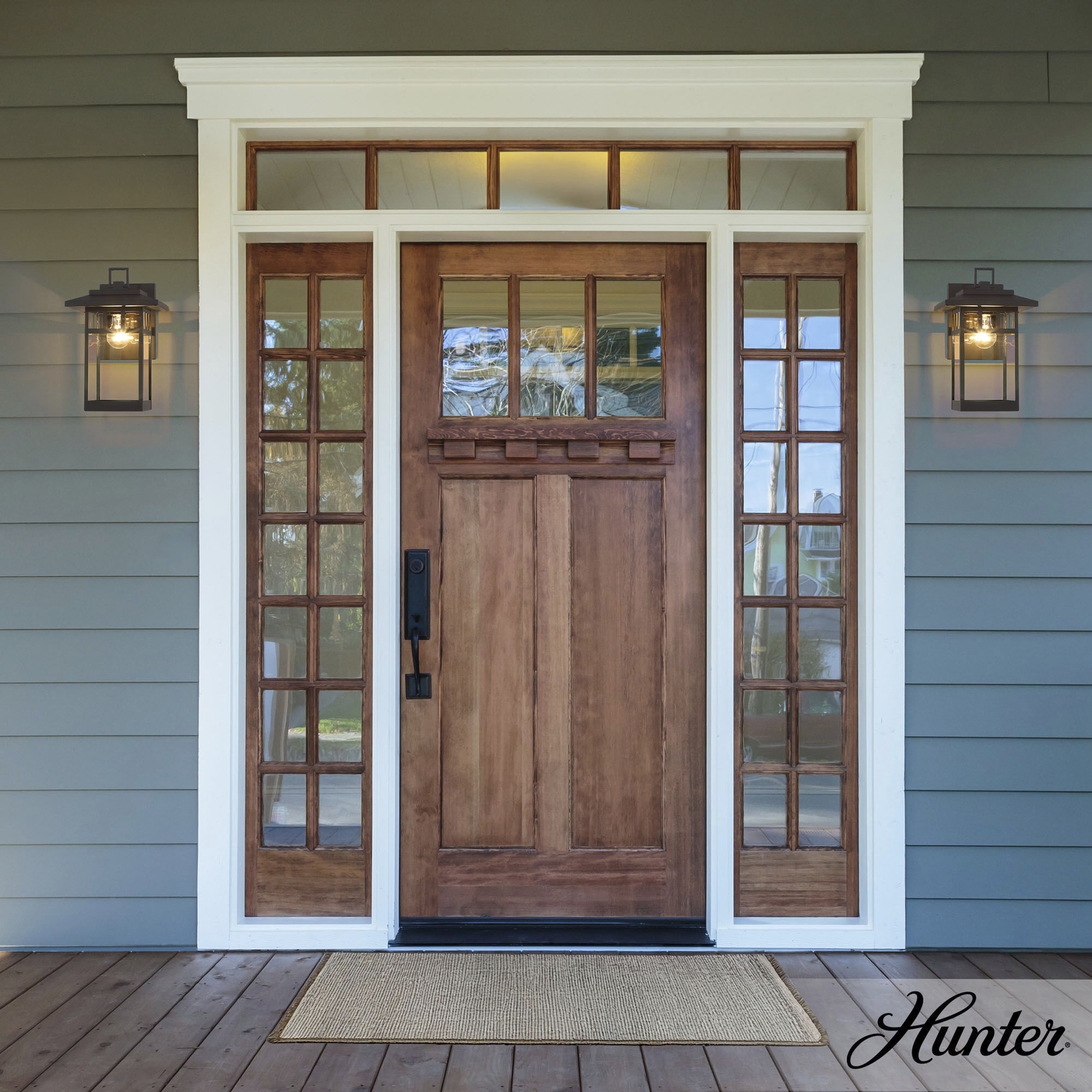 Yancy House 1 Light 14 inch Matte Black Outdoor Wall Light, Medium