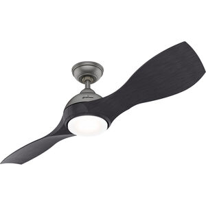 Milstream 56 inch Matte Silver with Black Ash Blades Outdoor Ceiling Fan
