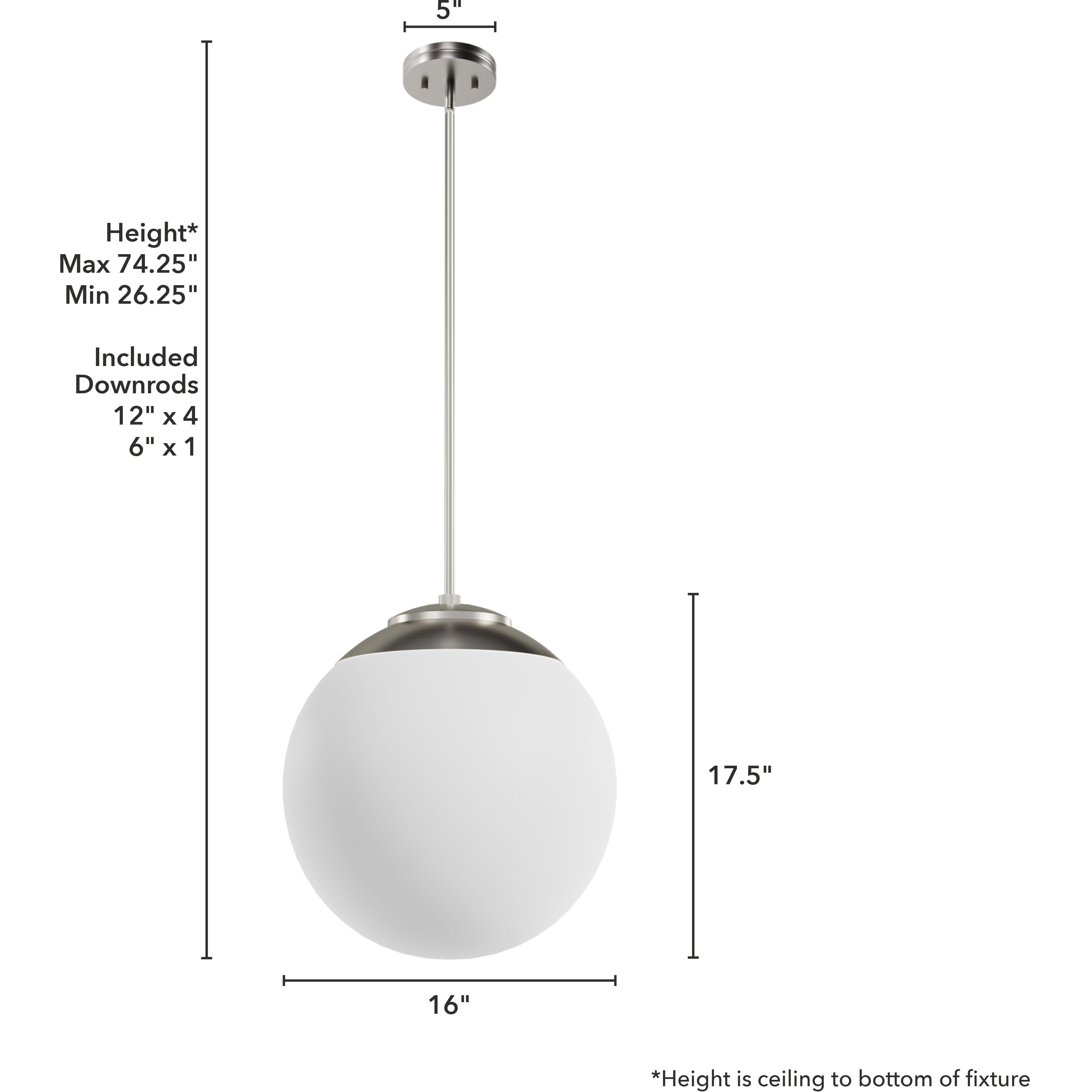 Hepburn 3 Light 16 inch Brushed Nickel Pendant Ceiling Light