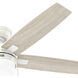 Anisten 52 inch Fresh White with Fresh White/Light Oak Blades Ceiling Fan