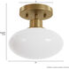 Getty 1 Light 9.1 inch Luxe Gold Flush Mount Ceiling Light, Small