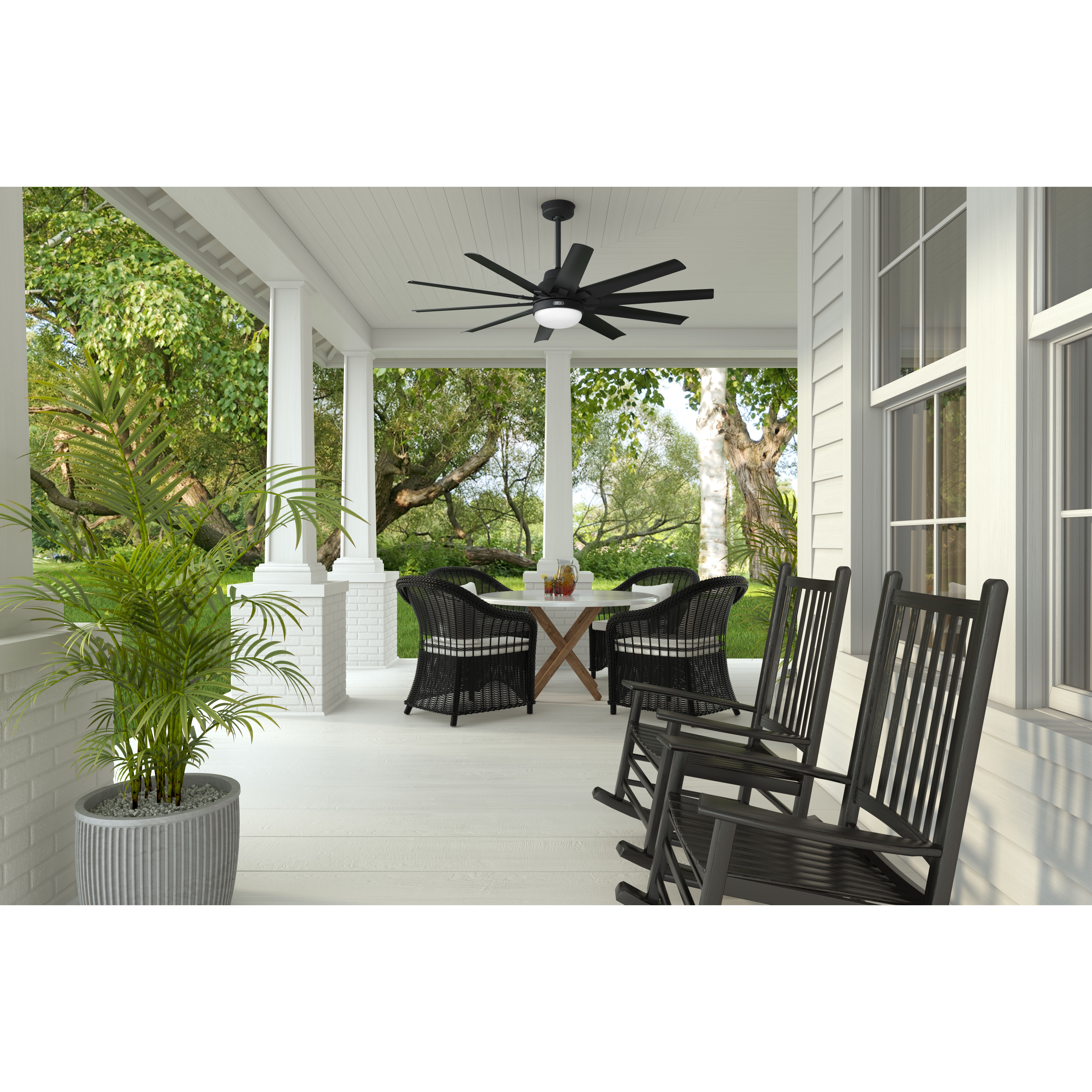 Overton 60 inch Matte Black Outdoor Ceiling Fan