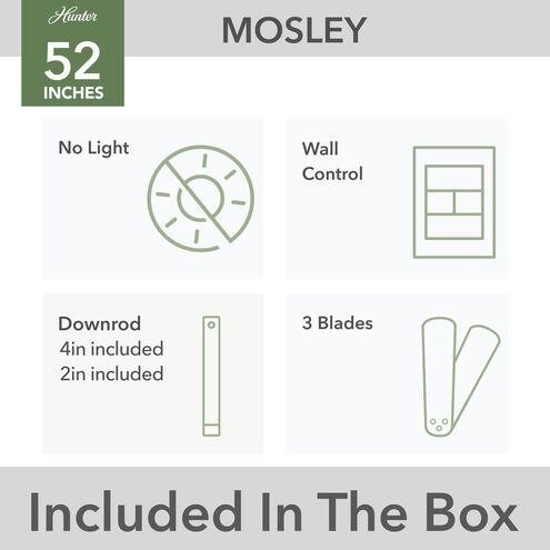 Mosley 52 inch Matte White with Fresh White Blades Outdoor Ceiling Fan