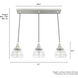 Cypress Grove 3 Light 41 inch Brushed Nickel Linear Cluster Pendant Ceiling Light