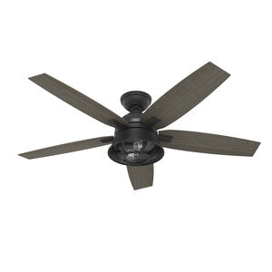 Hampshire 52 inch Matte Black with Greyed Walnut Blades Ceiling Fan