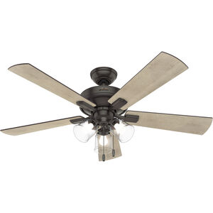 Crestfield 52 inch Noble Bronze with Bleached Grey Pine/Greyed Walnut Blades Ceiling Fan