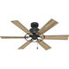 Gilrock 52 inch Matte Black with Golden Maple/Matte Black Blades Ceiling Fan