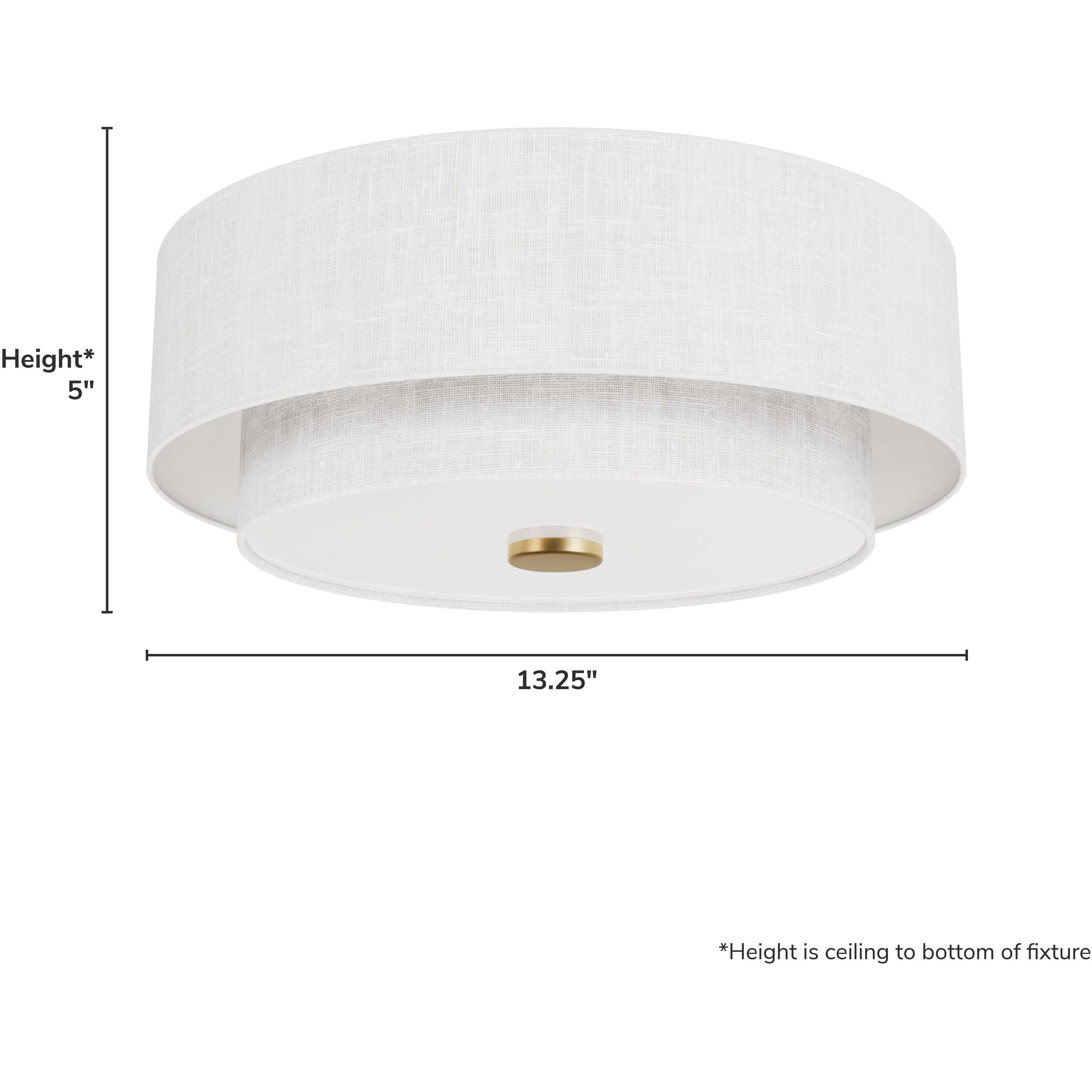 Brookside 2 Light 13.25 inch Luxe Gold Flush Mount Ceiling Light, Medium