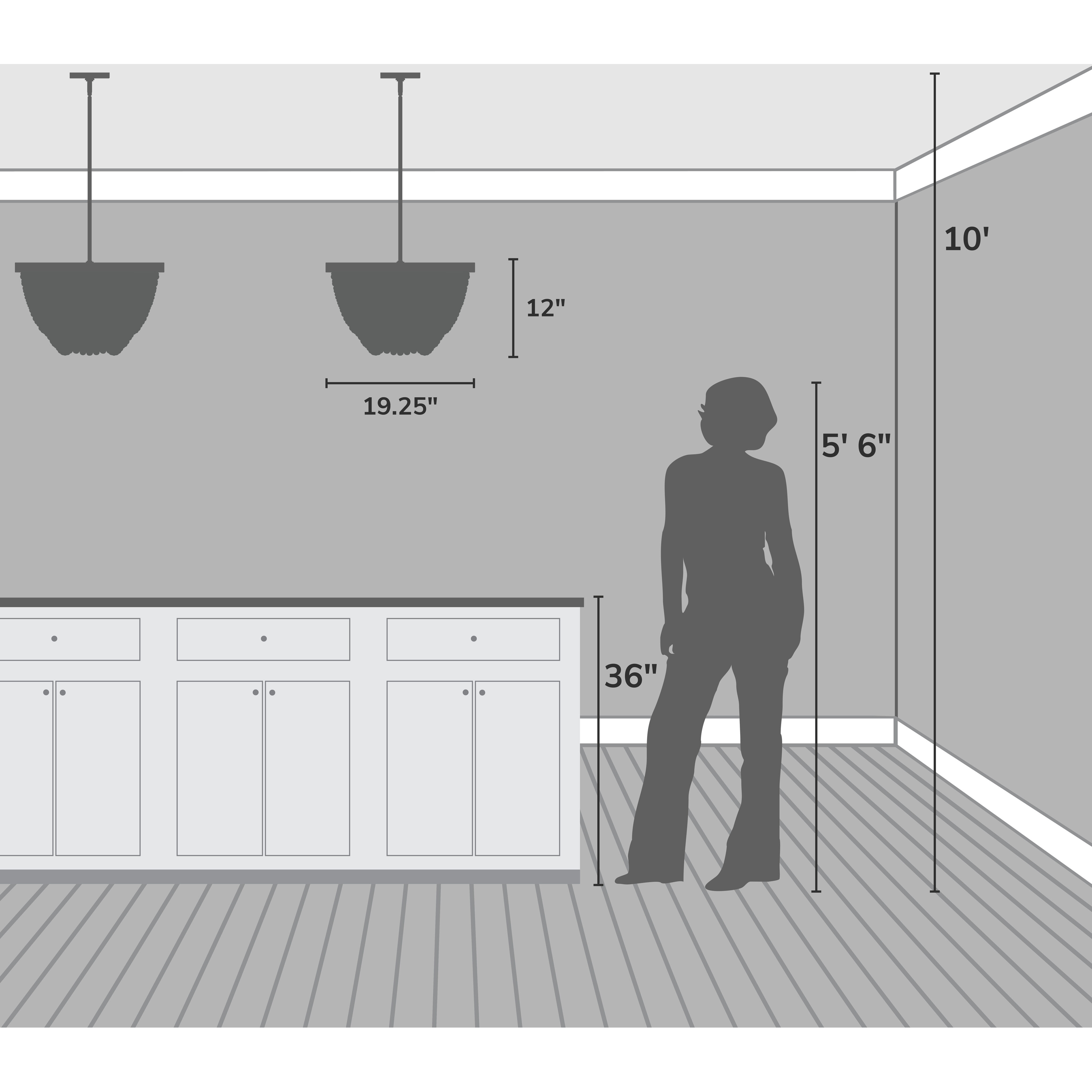 Autumndale 4 Light 19.25 inch Matte Bronze Pendant Ceiling Light, Large