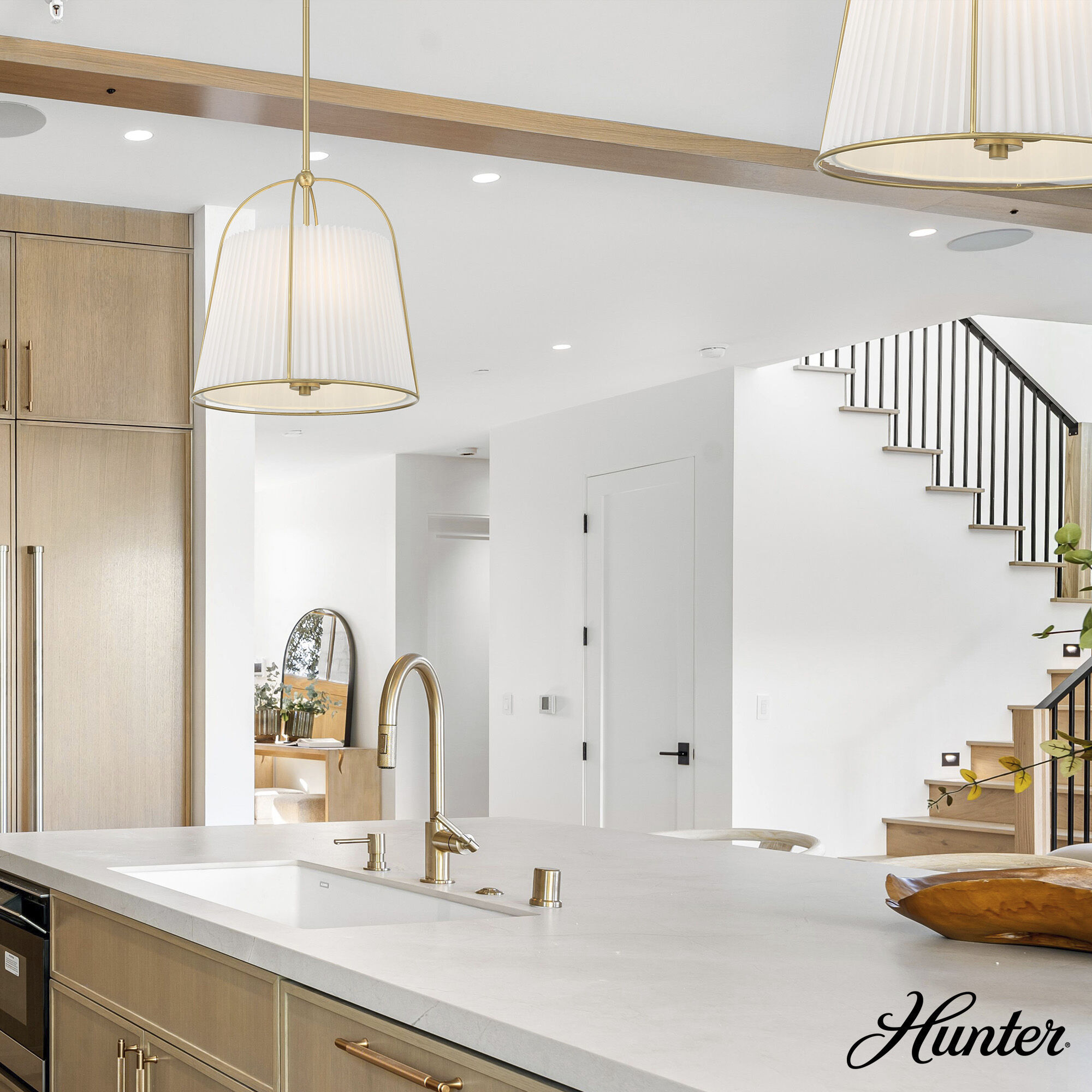 Atmore 3 Light 15 inch Alturas Gold Pendant Ceiling Light, Large