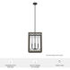 Chevron 4 Light 14 inch Rustic Iron and French Oak Lantern Pendant Ceiling Light, Small