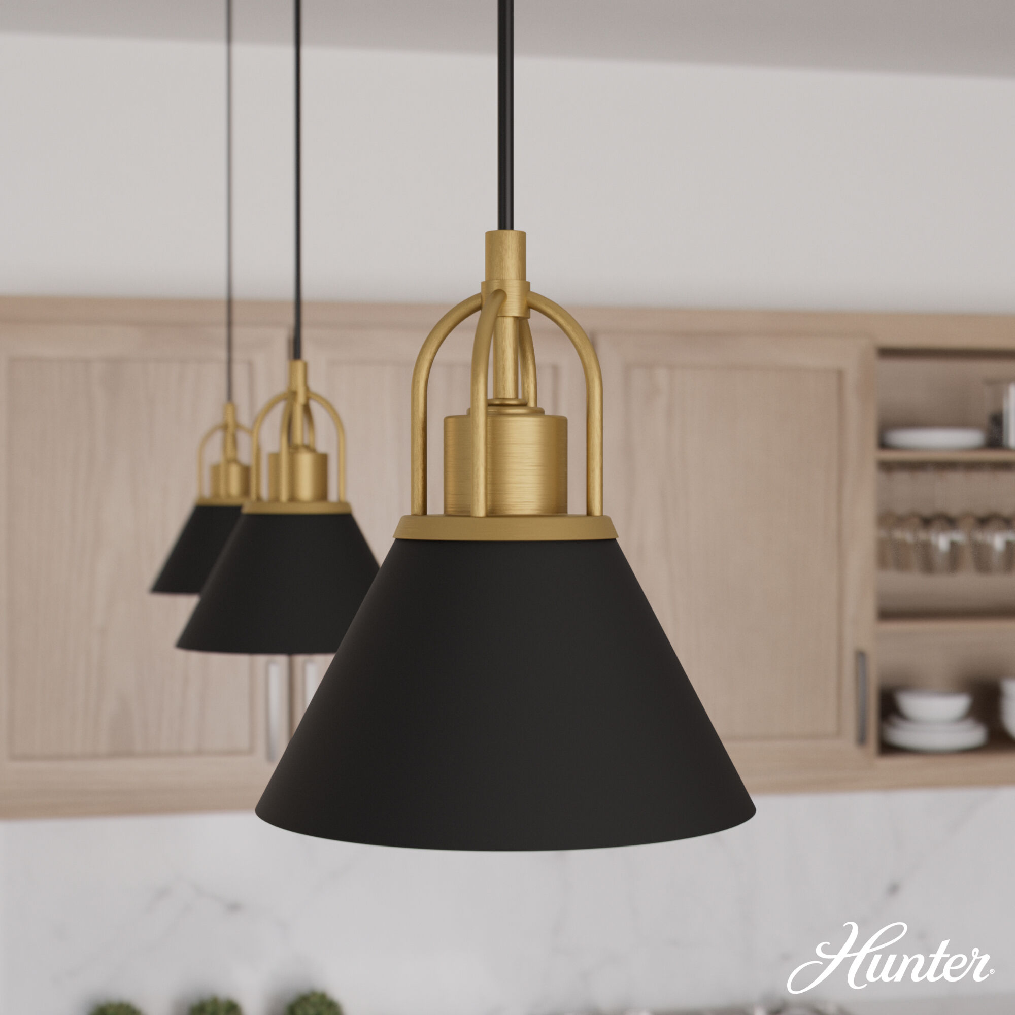 Carrington Isle 1 Light 7 inch Flat Matte Black and Luxe Gold Pendant Ceiling Light, Mini