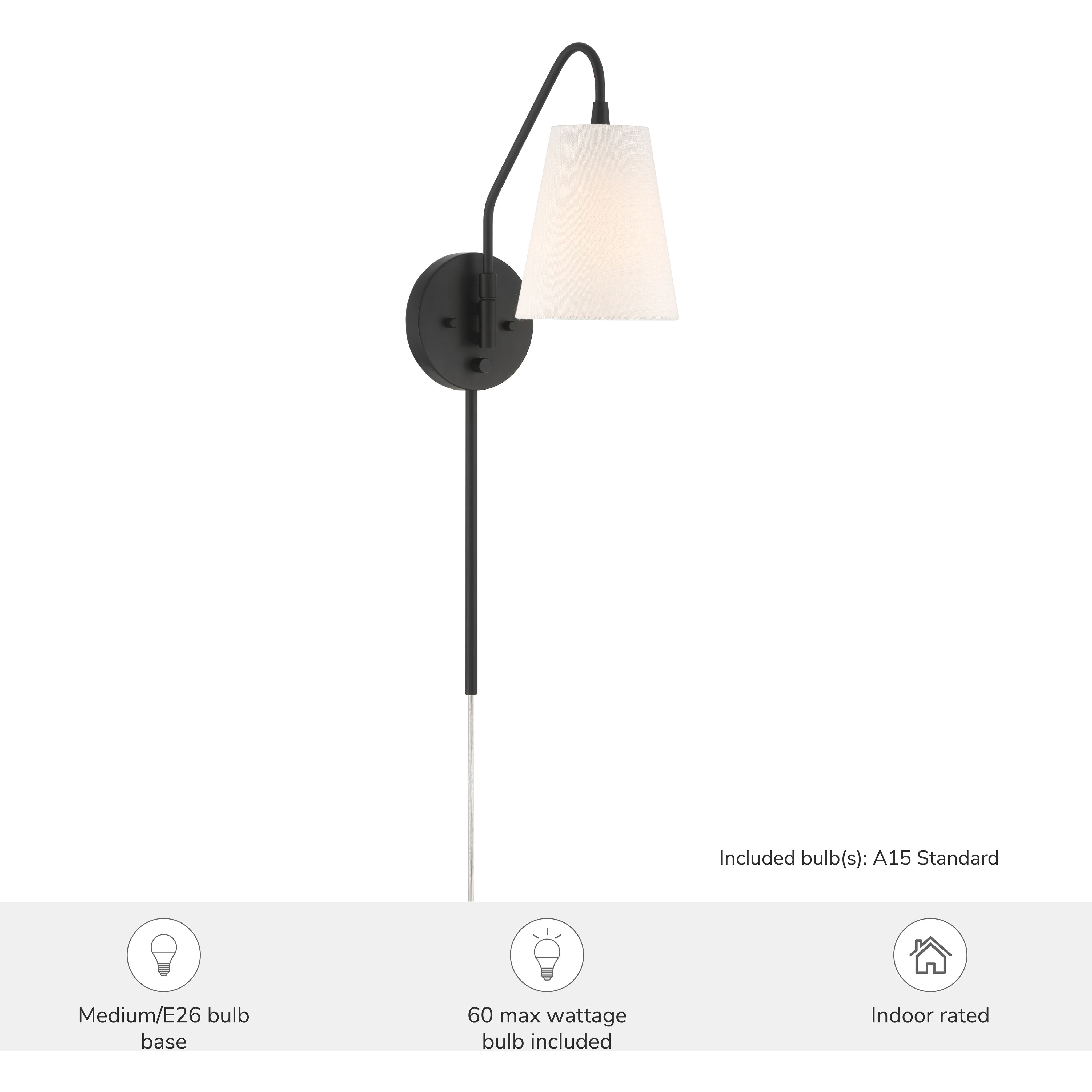 Valley Park 1 Light 6 inch Matte Black Pin Up Sconce Wall Light, Large